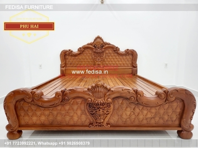 Wooden Bed Double Cot Wooden Bedroom Chairs No-4562