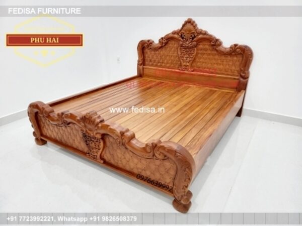 Wooden Bed Wooden Double Bed With Mattress Dresser With Mirror No-4564