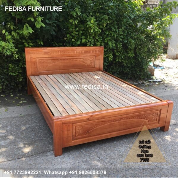 Wooden Bed Wooden Interior Bedroom Aesthetic Room Decor No-4586