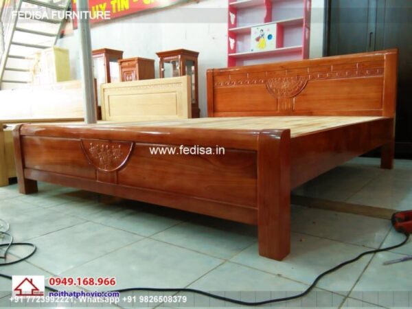 Wooden Bed Wooden Almirah With Dressing Table Design Modern Bed Design No-4612