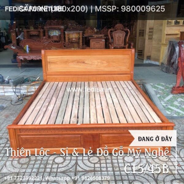 Wooden Bed White Wooden Bed Frame 4 Poster Bed No-4619