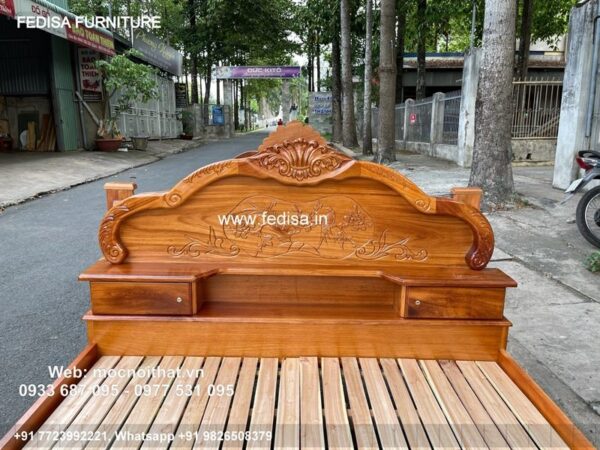 Wooden Bed Wooden Double Bed Frame Bedroom Furniture Stores No-4622