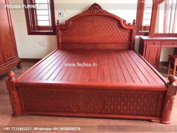 Wooden Bed White Wooden Double Bed Nightstand Set Of 2 No-4623