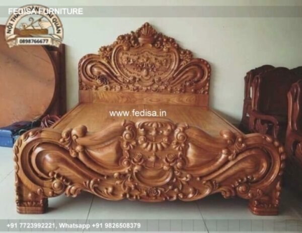 Wooden Bed Double Cot Wooden Wood Dresser No-4628