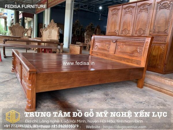 Wooden Bed Wooden Bedside Table Bed Furniture No-4637