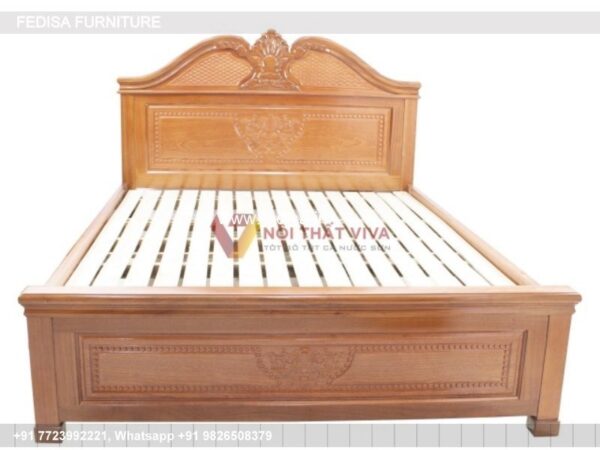 Wooden Bed Wooden Chest Of Drawers Bed Back Design No-4638