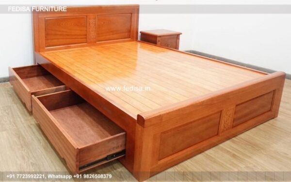 Wooden Bed White Wooden Single Bed Gray Chest Of Drawers No-4647