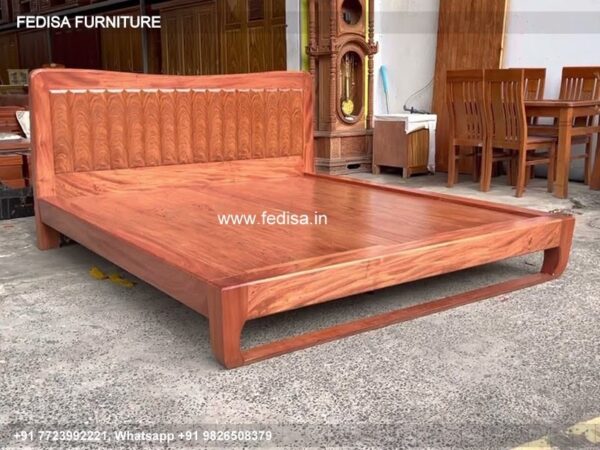 Wooden Bed Bed Back Design Wooden Luxury Bedroom No-4658
