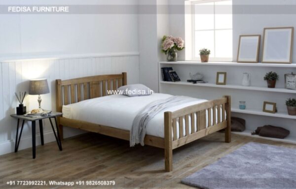 Wooden Bed White Wooden Bed King Single Bed Size No-4683