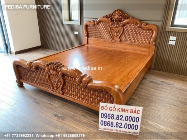 Wooden Bed Wooden Double Bed With Mattress Dream Bedroom No-4696