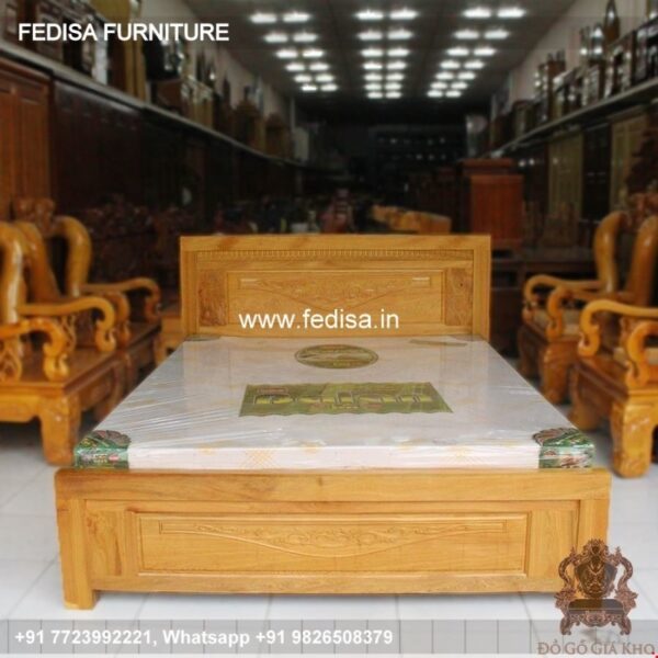 Wooden Bed Wooden Bedside Table Small Couch For Bedroom No-4703