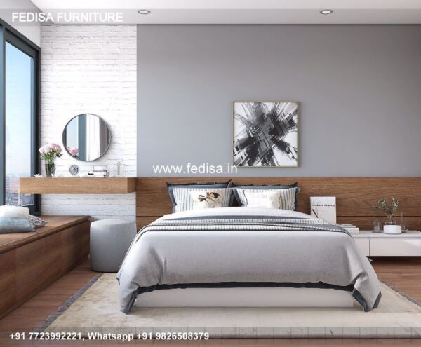 Wooden Bed Wooden Chest Of Drawers Fixtures For Bedroom No-4704