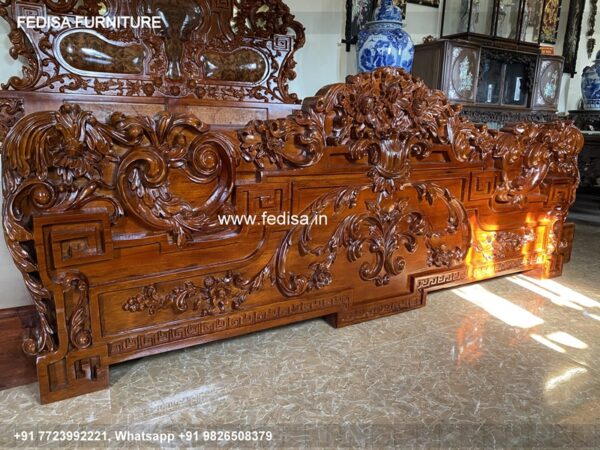 Wooden Bed Wooden Master Bedroom Interior Design Cot Bed Bedding No-4717