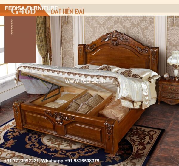 Wooden Bed Furniture Wooden Bed Design White Bedding Set No-4731