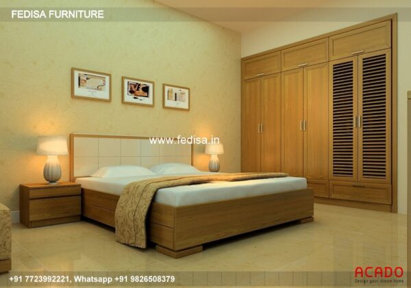 Wooden Bed Wooden Headboard Designs Vanity Table With Mirror No-4796