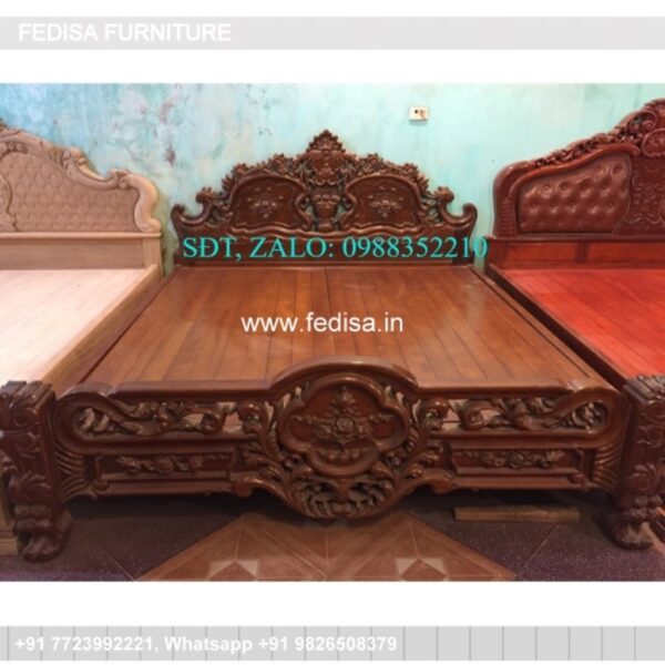 Wooden Bed Wooden Bed Frame 3 Drawer Bedside Table No-4813