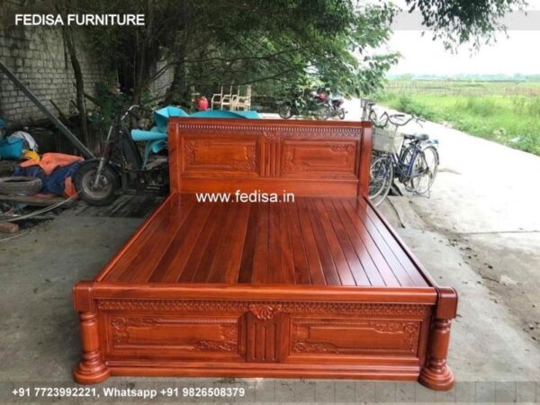 Wooden Bed Wooden Sage Green Bedroom No-4818