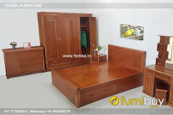 Wooden Bed Wooden Interior Bedroom Bedroom Furniture Near Me No-4850