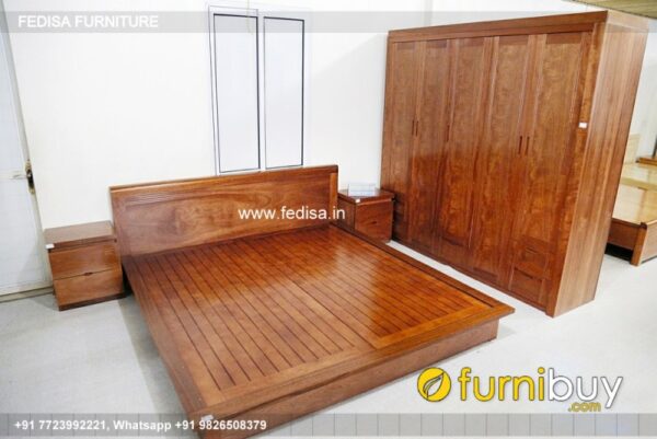 Wooden Bed Bedroom Design Wooden Interior Nightstand With Drawers No-4852
