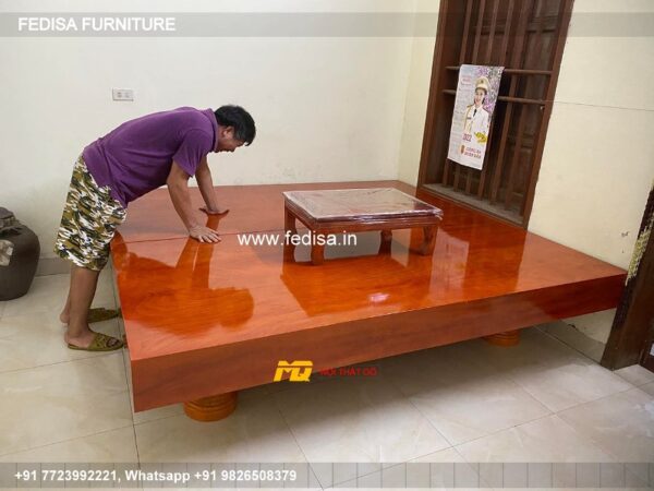 Wooden Bed Wooden Bedroom Interior Simple Room Decoration No-4854