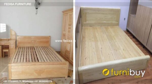 Wooden Bed White Wooden Bed Frame Bedroom Size No-4883