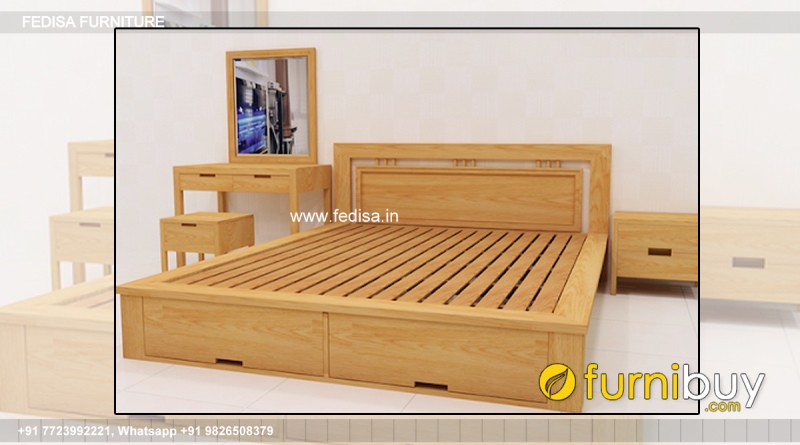 Wooden Bed Wooden Bedroom Furniture Small Room Decoration No-4908