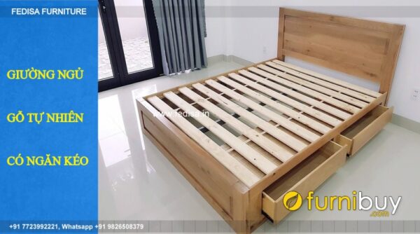 Wooden Bed Wooden Interior Bedroom Guest Bedroom No-4916