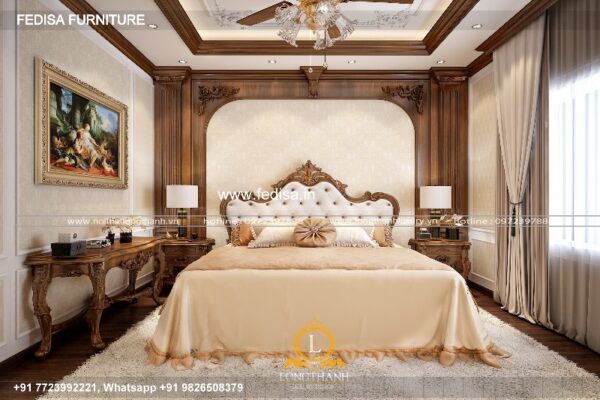Wooden Bed White Wooden Bed Frame Double Victorian Bedroom No-4956