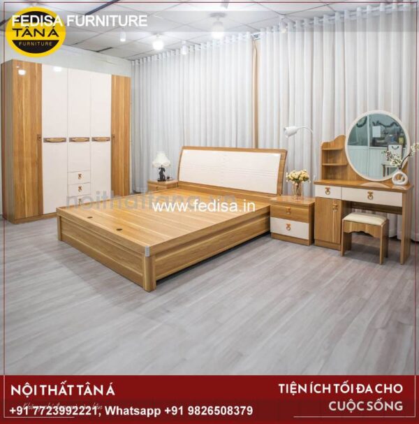 Wooden Bed Wooden Double Bed Frame With Storage White Bedside Cabinets No-4962