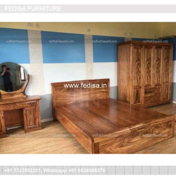 Wooden Bed White Wooden Single Bed Gray Nightstand No-4977