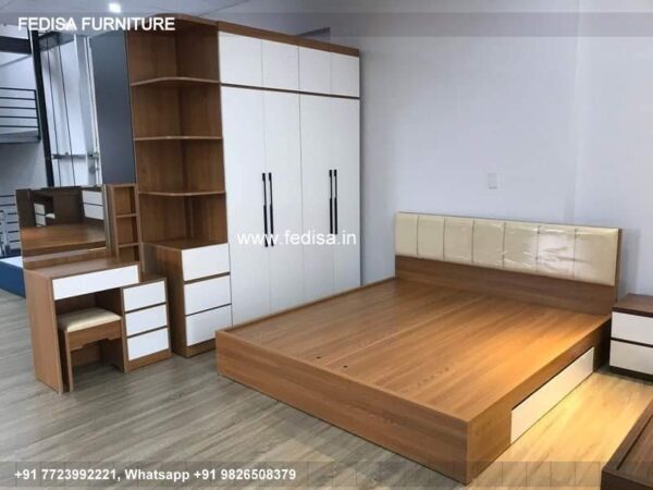 Wooden Bed Wooden Interior Bedroom Vintage Chest Of Drawers No-4982
