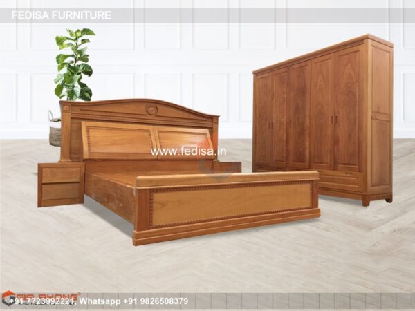 Wooden Bed Bedroom Design Wooden Interior Bunk Bed With Study Table No-4984