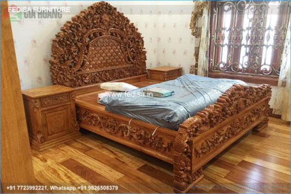Wooden Bed Wooden Bedroom Design Gray Bedroom No-4992