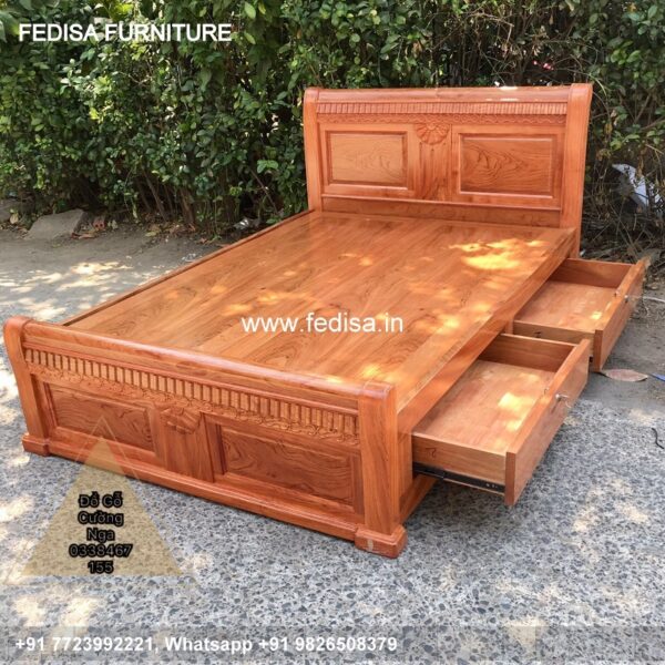 Wooden Bed White Wooden Bed Queen Bed Platform No-5013