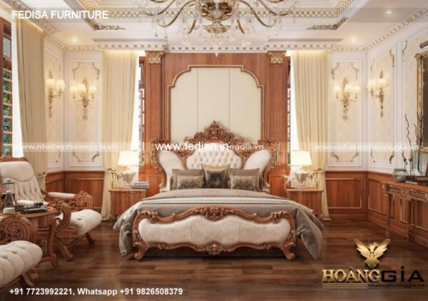 Wooden Bed Wooden Double Bed Frame Three Drawer Dresser No-5018