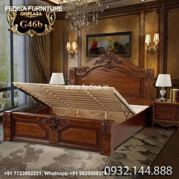 Wooden Bed Wooden Double Bed With Mattress Master Bedroom Interior Design No-5026