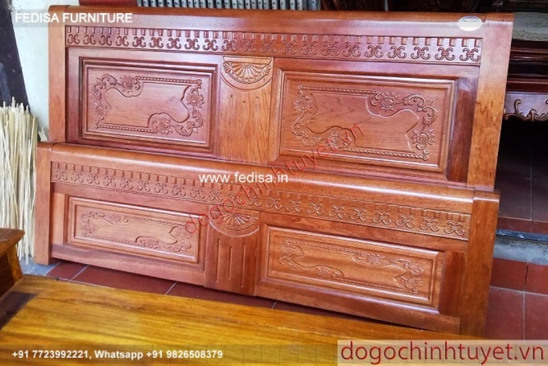 Wooden Bed Bed Back Wall Wooden Design Low Single Bed No-5064