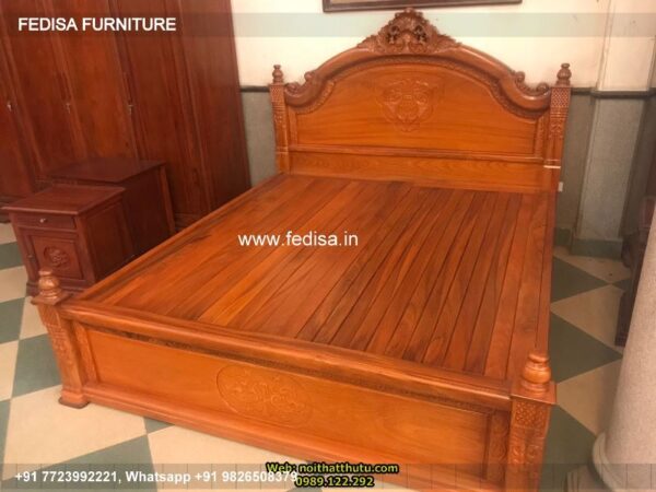 Wooden Bed Wooden Almirah For Bedroom Teal Bedding Sets No-5073