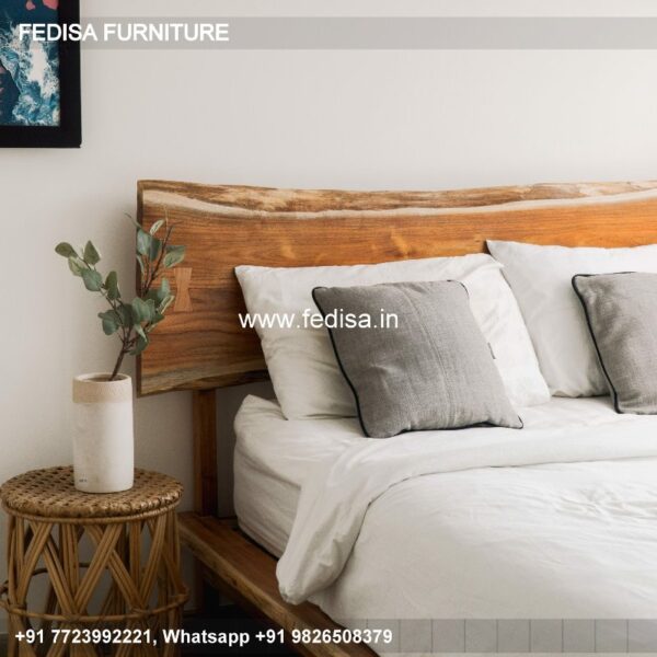 Wooden Bed White Wooden Bed Low Bed Design No-5079