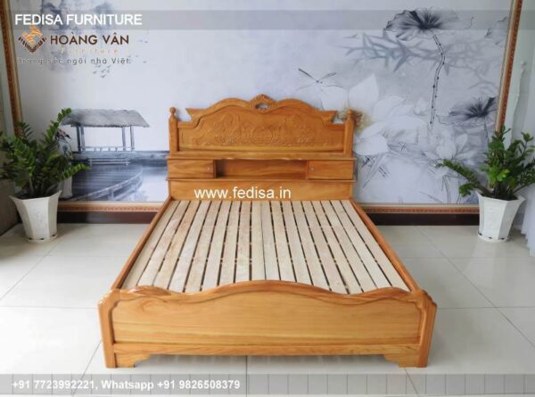 Wooden Bed Wooden Double Bed Frame Royal Bed Design No-5084