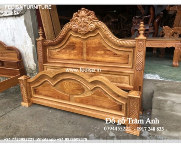 Wooden Bed Wooden Bedside Table Black Four Poster Bed No-5099