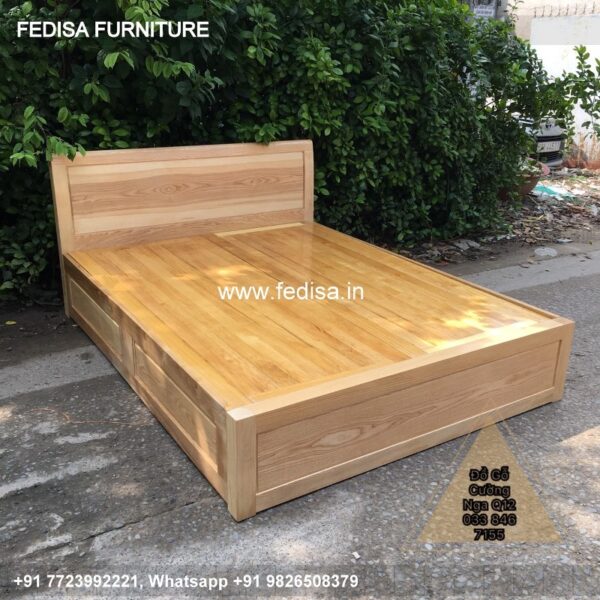 Wooden Bed White Wooden Single Bed Dark Wood Bedside Table No-5109