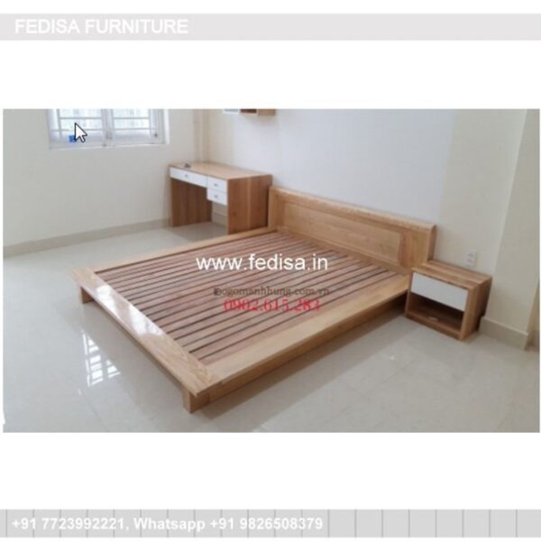 Wooden Bed Bedroom Interior With Wooden Flooring Standard King Size Bed No-5112