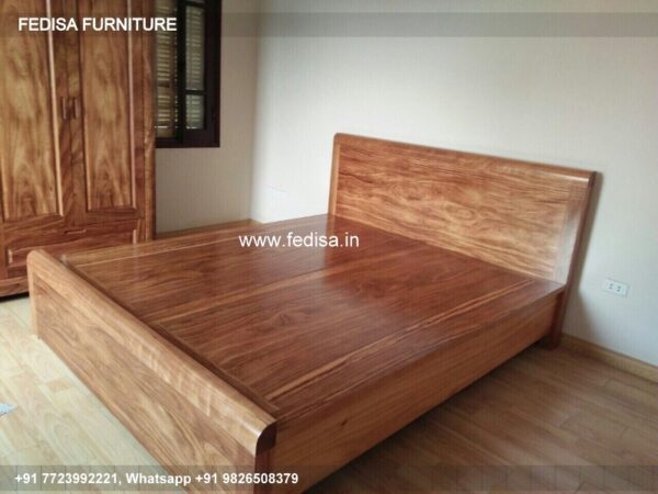Wooden Bed Wooden Double Bed Master Bedroom Layout No-5149
