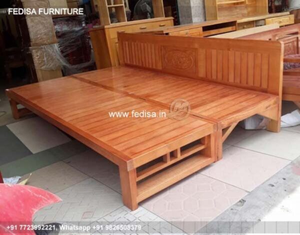 Wooden Bed Wooden Almirah For Bedroom Green And Gray Bedroom No-5205