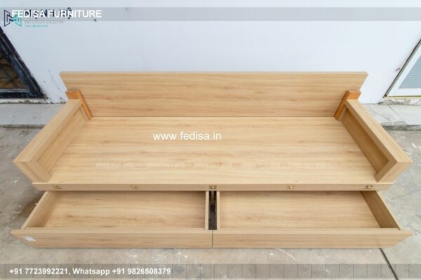 Wooden Bed White Wooden Bed Room Wall Decor No-5211