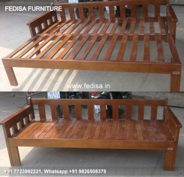 Wooden Bed White Wooden Double Bed Divan Single Bed No-5217