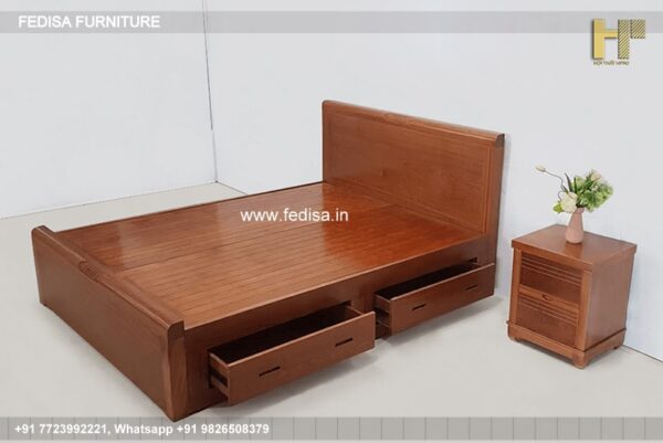Wooden Bed Wooden Master Bedroom Interior Design Wardrobe Laminate Design No-5245